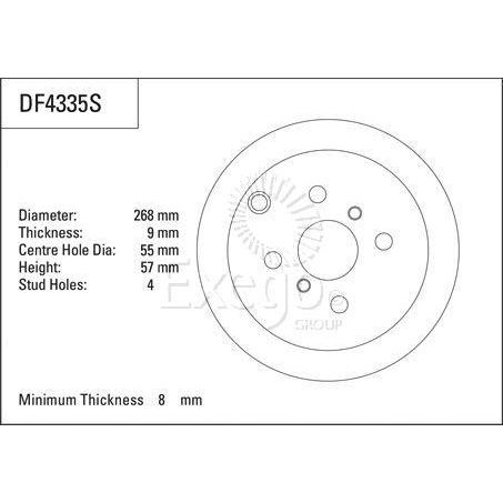 TRW Disc Brake Rotor 269mm x 7.5 Min