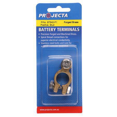 PROJECTA Battery Terminal Forged Brass Stud Positive 1pk