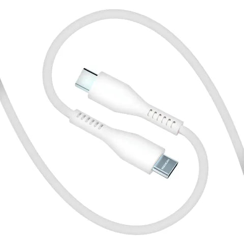 MICRODIA FruityWireâ„¢ Liquid Silicone PD 100W USB-C to USB-C Cable â€“ 2.6m, Pearl White