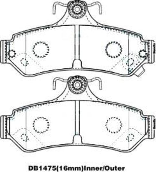 REAR DISC BRAKE PADS - TOYOTA CAMRY ACV3#,4  02-11 DB1475 E 128502