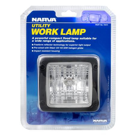 Narva Work Lamp, Free Form, Long Range Flood Beam, 111 x 123mm