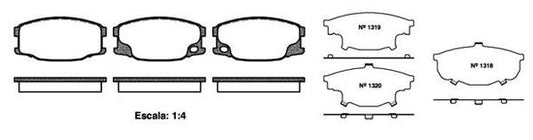AD6091 E FRONT DISC BRAKE PADS - MITSUBISHI CANTER 01- (8 PCE) 103700