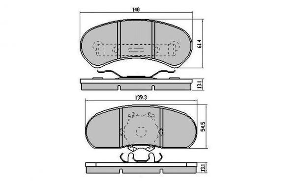 Remsa DB1045 E FRONT DISC BRAKE PADS - FORD FALCON XB,XD,XF(PBR)