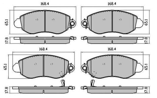 FRONT DISC BRAKE PADS - FORD TRANSIT RWD 16"""" wheel 01-06 DB1436 E 077202