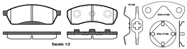 Remsa AD7031 E FRONT DISC BRAKE PADS - SUBARU VIVIO  92-