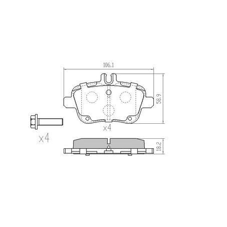 RDA BRAKES RDA GP Max General Purpose Low Metallic Brake Pad Set RDB2382