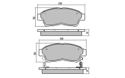 FRONT DISC BRAKE PADS - TOYOTA CAMRY SXV20 98-02 DB1267 E 040202
