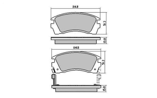 DB1216 E FRONT DISC BRAKE PADS - NISSAN PULSAR N14 91-95 036302