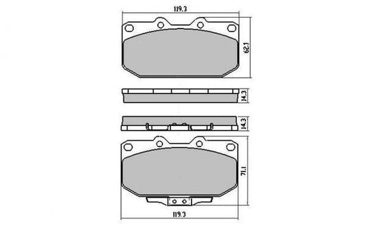 FRONT DISC BRAKE PADS - NISSAN 300ZX 86-95 DB1170 E 034802