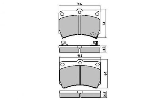 DB1158 E FRONT DISC BRAKE PADS - FORD / MAZDA LASER/323 89-94 021212