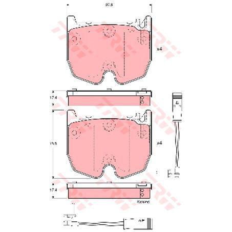 TRW Brake Pad Set Inc. Wear Sensor
