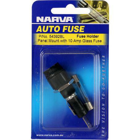 Narva Panel Mount Fuse Holder 3AG Glass 1 Way 10A 1 Pce