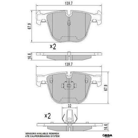 RDA EXTREME HEAVY DUTY BRAKE PAD SET BENTLEY BMW RDX1499SM