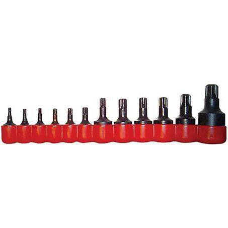 T & E TOOLS T&E 12 Piece 1/4, 3/8 & 1/2 inch Torx-r Driver Socket Set 5801