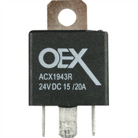 OEX Mini Relay 24V Change Over 15/20A 5 Pin - Resistor Protected