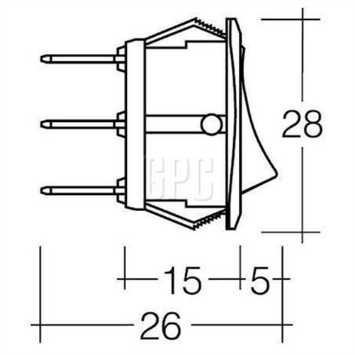 Narva Rocker Switch Off/On SPST Red Illuminated (Contacts Rated 25A @ 12V)