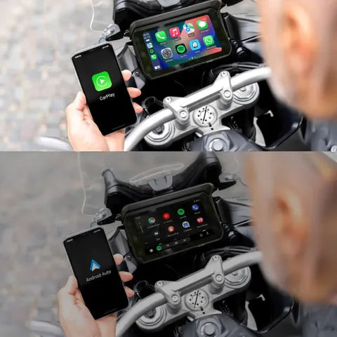 Ottocast Wireless CarPlay & Android Auto 5” Motorcycle Smart Screen | IPX7 Waterproof with Camera Inputs