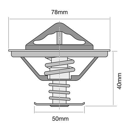 Tridon Thermostat 78mm - 77 Degrees C TT375-170P