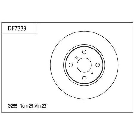 TRW Disc Brake Rotor 255mm x 23 Min