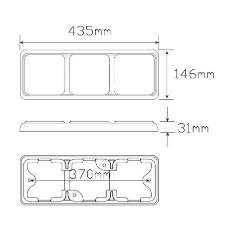 LED AUTO LAMPS LEDAUT - 12/24V Stop/Tail/Indicator Assembly LED Light