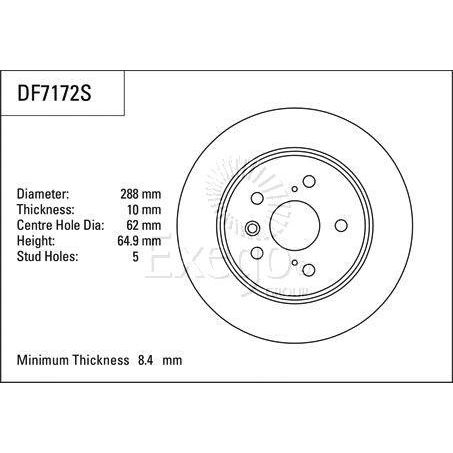 TRW Disc Brake Rotor 288mm x 8.4 Min