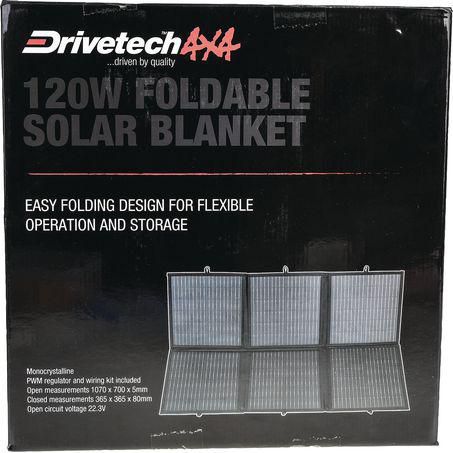 DRIVETECH 4x4 120W Foldable Solar Blanket