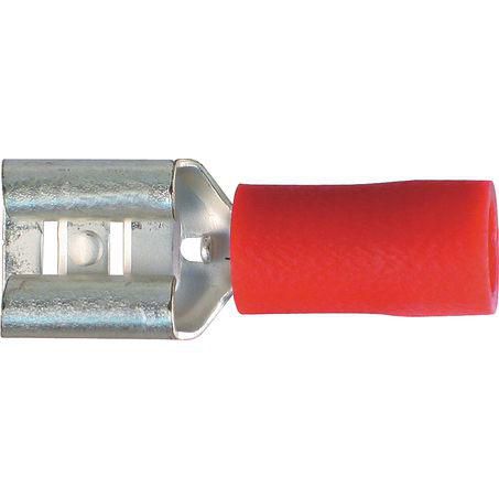 OEX Crimp Terminal Female Blade Red Terminal Entry 6.3 x 0.8mm Vinyl 100Pk