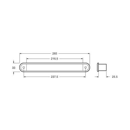 HELLA 24V LED Strip Rigid Flush Mount 265mm 264124V