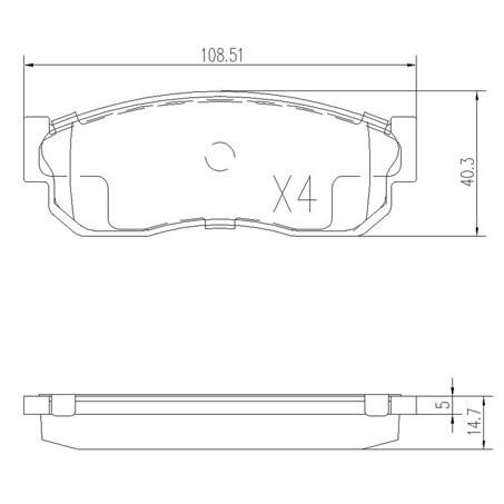 FARGO FRONT BRAKE PAD SET NISSAN SUBARU - DB293F