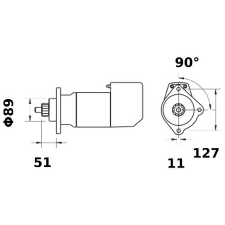 Mahle Starter Motor 24V 11Th CW MS676