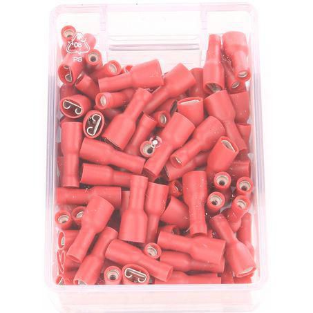 OEX Crimp Terminal Female Blade Red Terminal Entry 6.3 x 0.8mm Vinyl 100 P