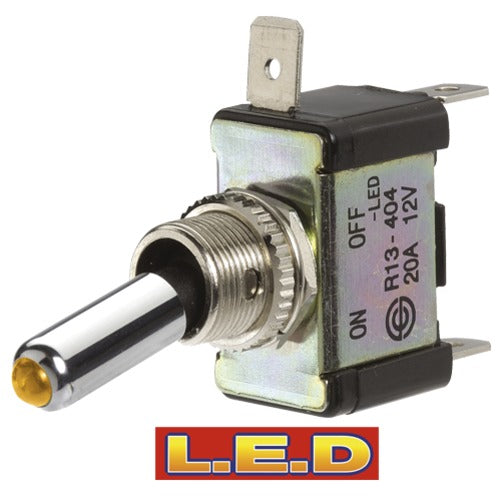 Narva Toggle Switch Off/On SPST Amber LED (Contacts Rated 20A @ 12V)
