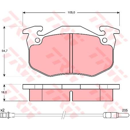 TRW Brake Pad Set Inc. Wear Sensor