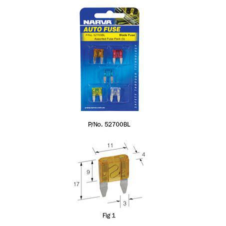 Narva MINI BLADE FUSE 3AMP PK50