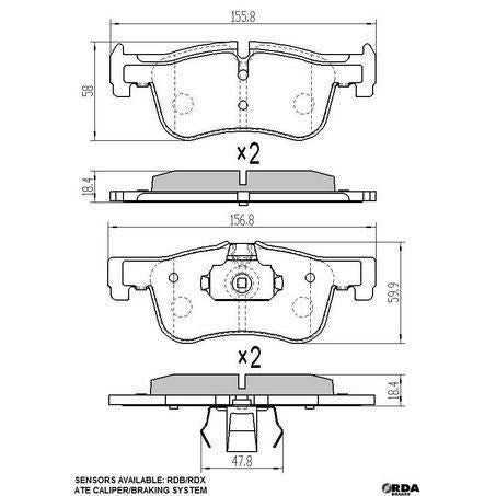 RDA BRAKES RDA Phantom Ceramic Brake Pad Set RDC2249
