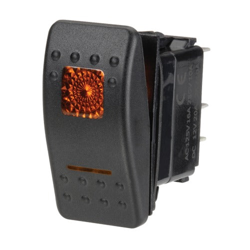 Narva SEALED ROCKER SWITCH OFF/ON SPST 12V AMBER ILLUMINATED (CONTACTS RATED