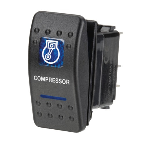 Narva SEALED ROCKER SWITCH OFF/ON SPDT 12V BLUE ILLUMINATED COMPRESSOR SYMBO