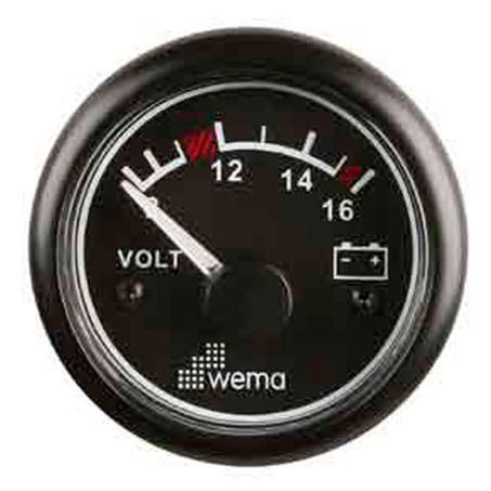 Wema Voltmeter 8-16V  52mm Black Beze 110330