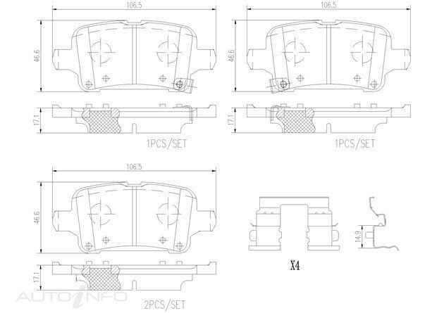 DISC BRAKE PAD BREMBO REAR HOLDEN COMMODORE ZB P59090N