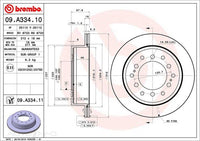 BREMBO REAR DISC ROTOR SUITS TOYOTA LANDCRUISER 312MM VENTED - 09A334.11