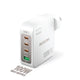 MICRODIA SmartCube Nano 100W 4-Port GaN Wall Charger â€“ Fast USB-C/USB-A Charging, White