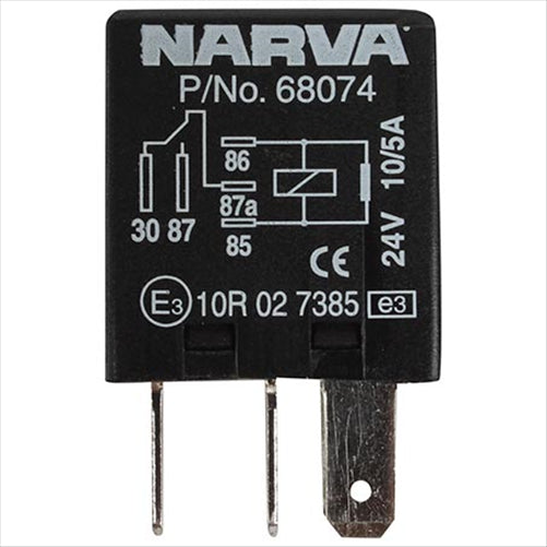 Narva Micro Relay 24V Change Over 10/5A - Resistor Protected