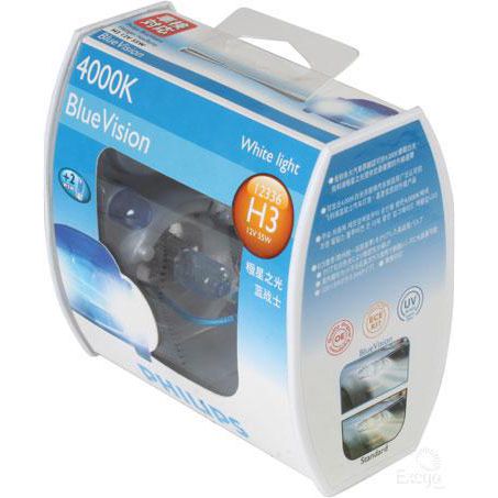 Philips H3 Globe 12V 55W Blue Vision 2 Pce 12336BVSM