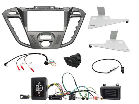 Ford Transit Double Din Fitting Kit (2012-2016) | Complete Silver Facia & Harness Kit