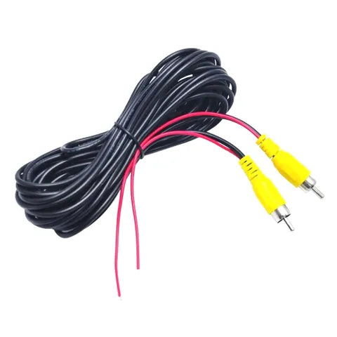 AVS 5-Metre RCA Video Cable with Integrated Red Power Wire for Dash Cameras