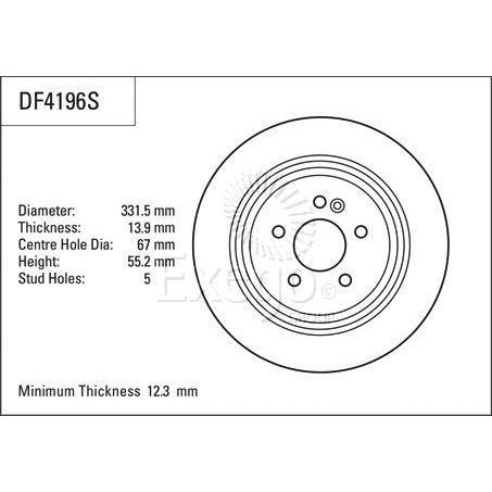 TRW Disc Brake Rotor 331.5mm x 12.3 Min