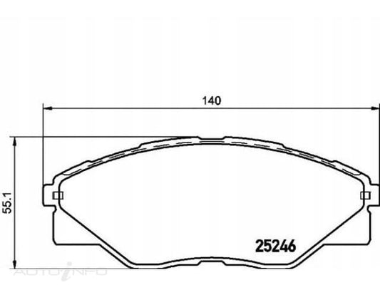 OE+ FRONT BRAKE PAD SET SUITS TOYOTA HILUX 2WD - DB1985CP