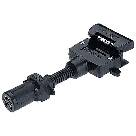 Narva Trailer Adaptor 7 Pin Round Small (Car) To 7 Pin Flat (Trailer)