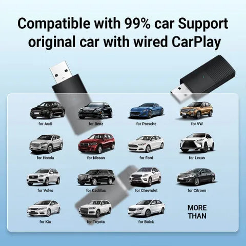 Ottocast Wireless CarPlay & Android Auto USB Adapter | Mini 2-in-1 Dongle for Factory Wired Systems
