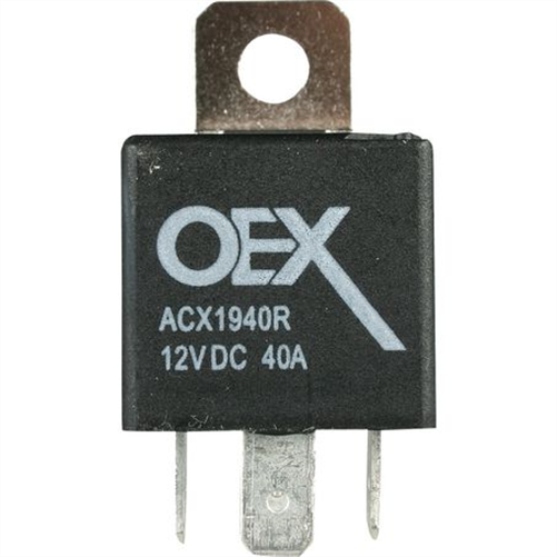 OEX Mini Relay 12V Normally Open 40A - Resistor Protected